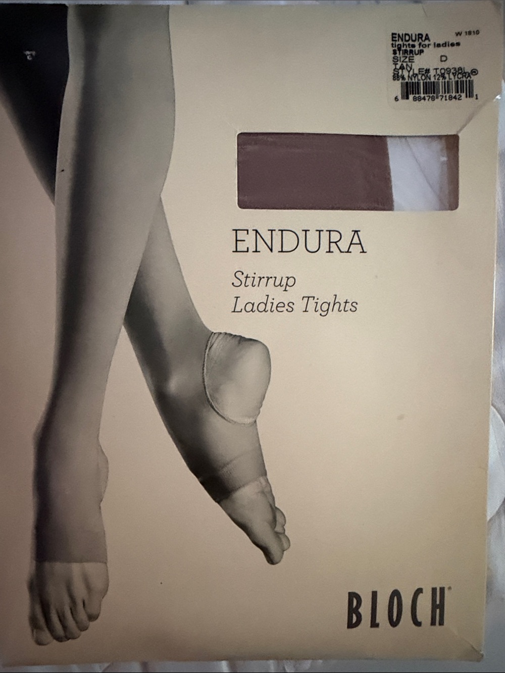 Bloch Endura Stirrup Tights in tan
